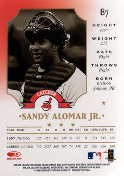 1998 Leaf #87 Sandy Alomar Jr. Back