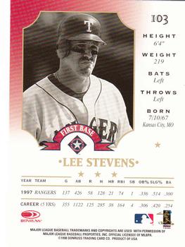 1998 Leaf #103 Lee Stevens Back