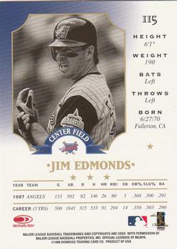 1998 Leaf #115 Jim Edmonds Back
