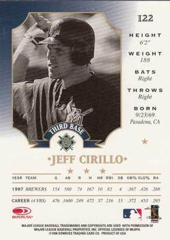 1998 Leaf #122 Jeff Cirillo Back