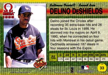 1999 Pacific Omega - Gold #33 Delino DeShields  Back