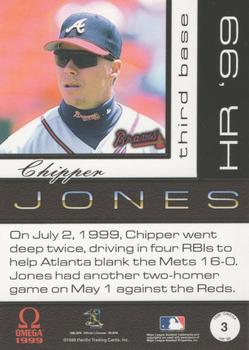 1999 Pacific Omega - HR '99 #3 Chipper Jones  Back