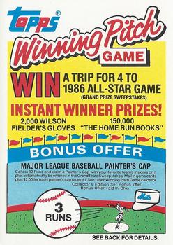 1985 Topps - Winning Pitch Game #NNO 3 Runs Front