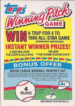 1985 Topps - Winning Pitch Game #NNO 4 Runs Front