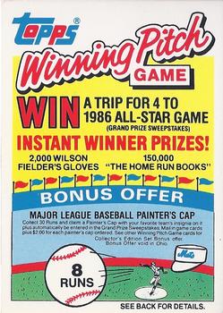 1985 Topps - Winning Pitch Game #NNO 8 Runs Front