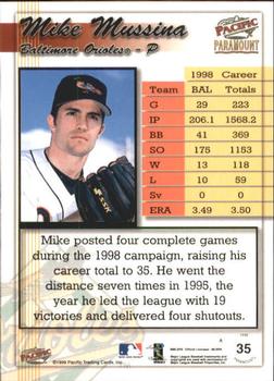 1999 Pacific Paramount - Copper #35 Mike Mussina  Back