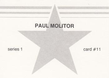 1988 Gray Star Series 1 White Border (unlicensed) #11 Paul Molitor Back