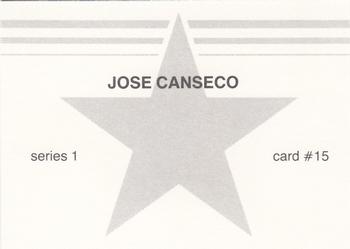 1988 Gray Star Series 1 White Border (unlicensed) #15 Jose Canseco Back
