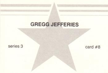 1988 Baseball Stars Series 3 (unlicensed) #8 Gregg Jefferies Back