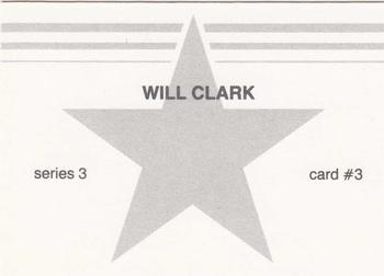 1988 Baseball Stars Series 3 (unlicensed) #3 Will Clark Back