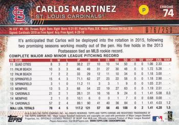 2015 Topps Chrome - Purple Refractor #74 Carlos Martinez Back