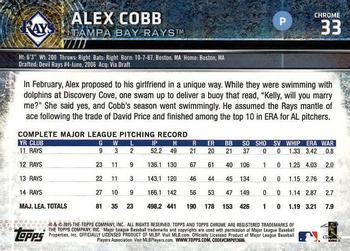 2015 Topps Chrome - Sepia Refractor #33 Alex Cobb Back