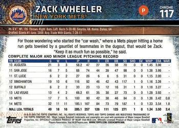 2015 Topps Chrome - Sepia Refractor #117 Zack Wheeler Back