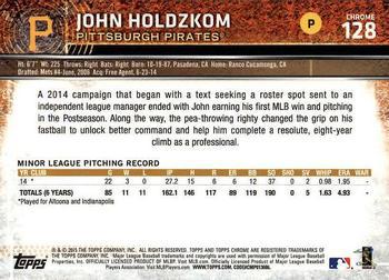 2015 Topps Chrome - Sepia Refractor #128 John Holdzkom Back