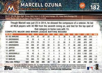 2015 Topps Chrome - Sepia Refractor #182 Marcell Ozuna Back