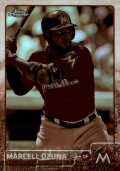 2015 Topps Chrome - Sepia Refractor #182 Marcell Ozuna Front