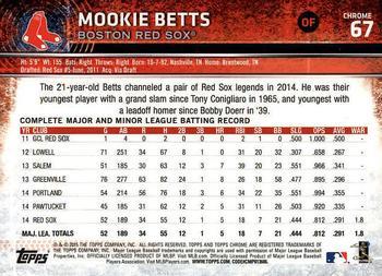 2015 Topps Chrome - Pink Refractor #67 Mookie Betts Back