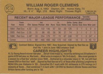 1987 Donruss All-Stars - Cello Box Bottom Panel Singles #PC-14 Roger Clemens Back