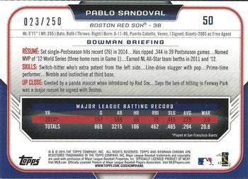 2015 Bowman Chrome - Purple Refractors #50 Pablo Sandoval Back