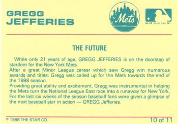 1989 Star Gregg Jefferies Pink - Glossy #10 Gregg Jefferies Back