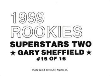 1989 Pacific Cards & Comics Rookies Superstars Two (unlicensed) #15 Gary Sheffield Back