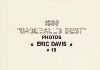 1988 Baseball's Best Photos (unlicensed) #19 Eric Davis Back