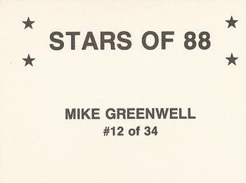 1988 Stars of '88 (unlicensed) #12 Mike Greenwell Back