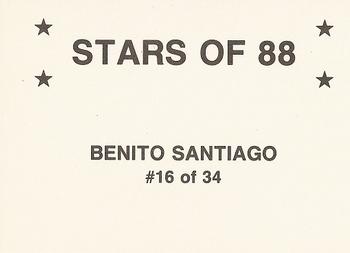 1988 Stars of '88 (unlicensed) #16 Benito Santiago Back