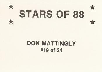 1988 Stars of '88 (unlicensed) #19 Don Mattingly Back