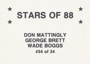 1988 Stars of '88 (unlicensed) #34 George Brett / Wade Boggs / Don Mattingly Back