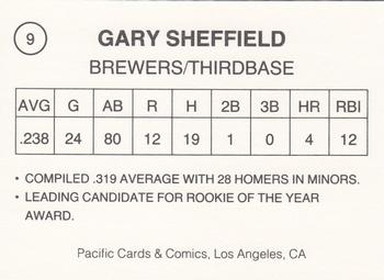 1989 Pacific Cards & Comics American Flag Series II (unlicensed) #9 Gary Sheffield Back