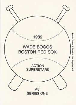 1989 Pacific Cards & Comics Action Superstars Series One (unlicensed) #8 Wade Boggs Back