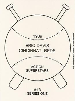 1989 Pacific Cards & Comics Action Superstars Series One (unlicensed) #13 Eric Davis Back