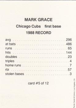 1989 Pacific Cards & Comics All-Stars (unlicensed) #5 Mark Grace Back