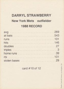 1989 Pacific Cards & Comics All-Stars (unlicensed) #10 Darryl Strawberry Back