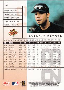 1998 Leaf Rookies & Stars #2 Roberto Alomar Back