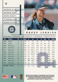 1998 Leaf Rookies & Stars #3 Randy Johnson Back