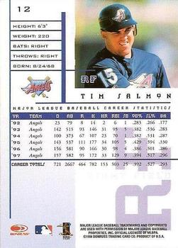 1998 Leaf Rookies & Stars #12 Tim Salmon Back