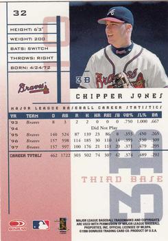 1998 Leaf Rookies & Stars #32 Chipper Jones Back