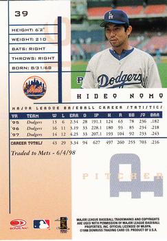 1998 Leaf Rookies & Stars #39 Hideo Nomo Back