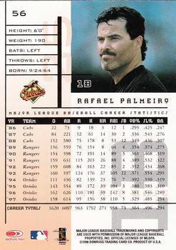 1998 Leaf Rookies & Stars #56 Rafael Palmeiro Back