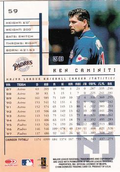 1998 Leaf Rookies & Stars #59 Ken Caminiti Back