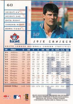 1998 Leaf Rookies & Stars #60 Jose Canseco Back