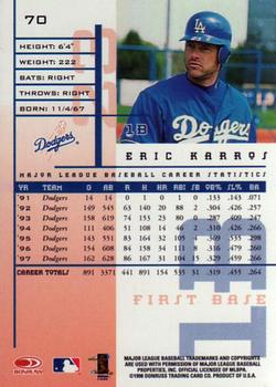 1998 Leaf Rookies & Stars #70 Eric Karros Back
