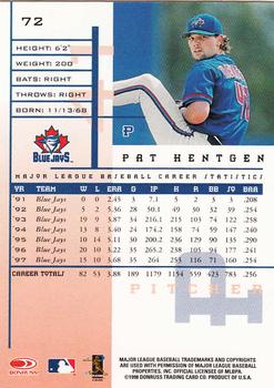 1998 Leaf Rookies & Stars #72 Pat Hentgen Back