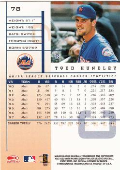 1998 Leaf Rookies & Stars #78 Todd Hundley Back