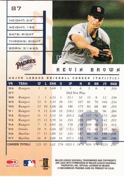 1998 Leaf Rookies & Stars #87 Kevin Brown Back