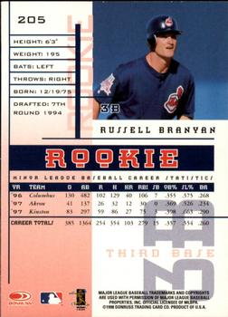 1998 Leaf Rookies & Stars #205 Russell Branyan Back