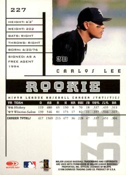 1998 Leaf Rookies & Stars #227 Carlos Lee Back