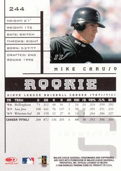1998 Leaf Rookies & Stars #244 Mike Caruso Back